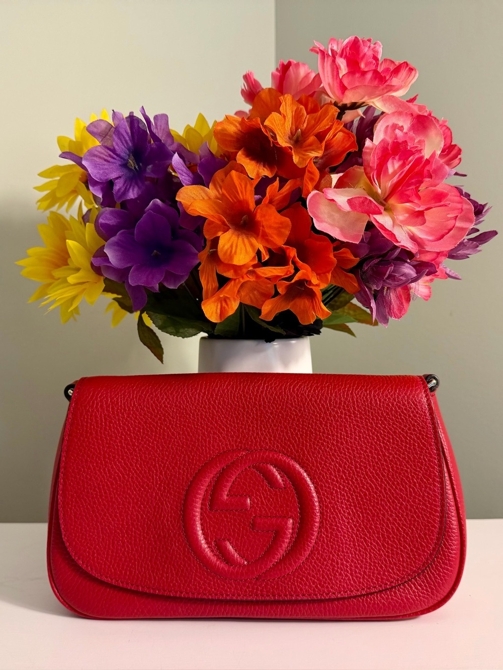 Authentic Gucci Red Soho Leather Shoulder Bag- ❤️*Pristine New Condition*❤️ - Picture 2 of 14